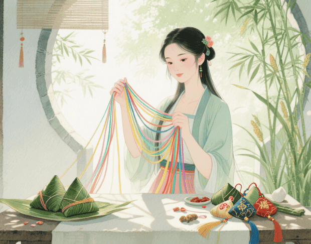 端午粽七彩线结