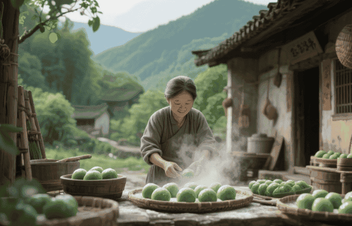 宜兴绿苎头团子
