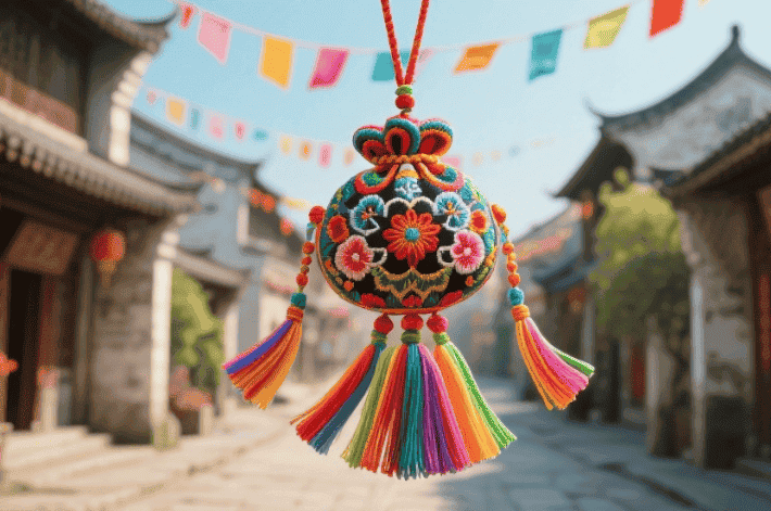 阜宁香包五彩线手工