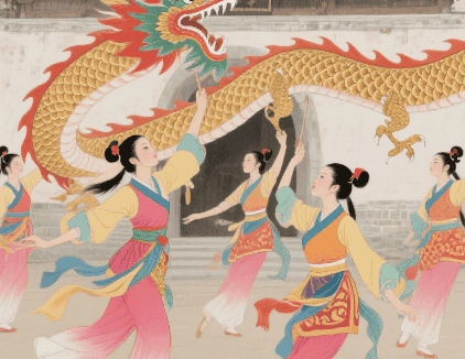 老古墩女子舞龙